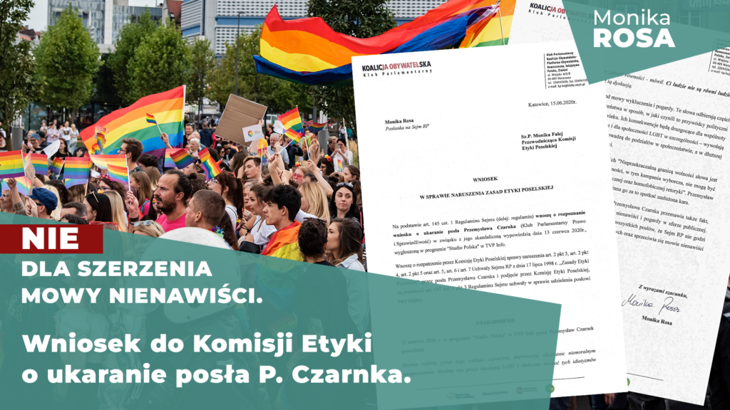 Wniosek o ukaranie Przemysława Czarnka przez Komisję Etyki Poselskiej | Monika Rosa